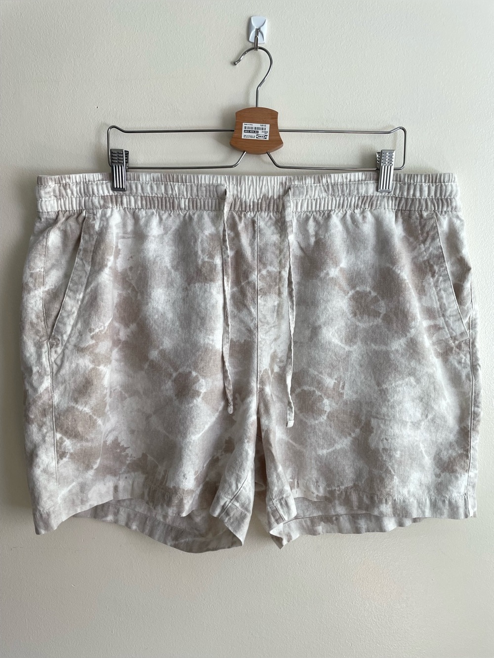 Old Navy Linen Blend Tie Dye Pull-On Shorts XL Neutral Beige